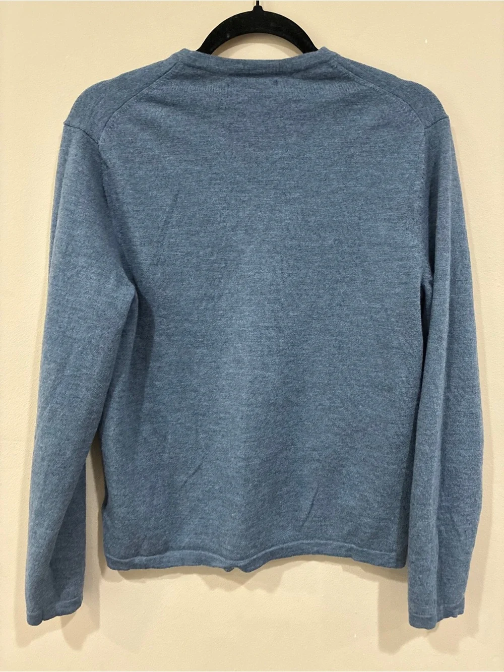 Banana Republic Men's V-Neck Sweater - Merino wool Heathered Blue
